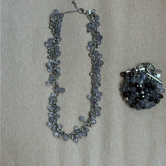 Banana Republic Elegant Gray Beaded Necklace and Bracelet Set - Picture 5 of 5